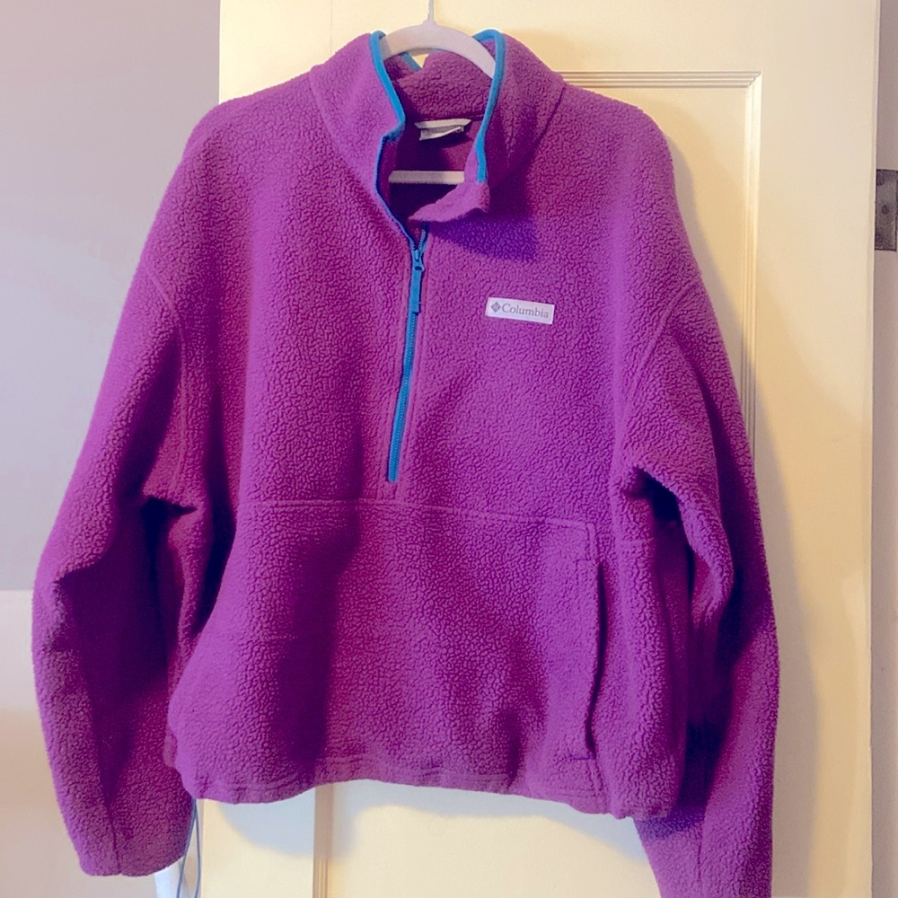 Purple Columbia fleece retro sweater